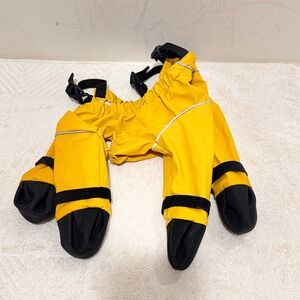 DogLemi Yellow Dog Raincoat Jumpsuit with Boots Size S